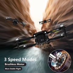 Toladrone TD12LCD drons ar kameru, drons ar LCD ekrānu, tālvadības pulti, bezsuku motora drons, optiskās plūsmas pozicionēšanas droni bērniem, RC kvadrokopters pieaugušajiem