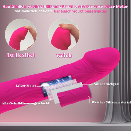 Dildo vibratora grūdiena funkcija, 2 vienā G-punkta vibrācija sievietēm, seksa rotaļlieta sievietēm pāriem, reālistisks silikona anālais dildo, Budoli erotiska seksa rotaļlieta 10 vibrācijas un 3 grūdieni