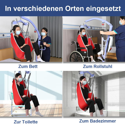 EZ Assistive pacientu pacelšanas siksna, dalīta kāju tualetes siksna, U-veida pārvietošanas siksna, celtspēja 500 mārciņas (liela)