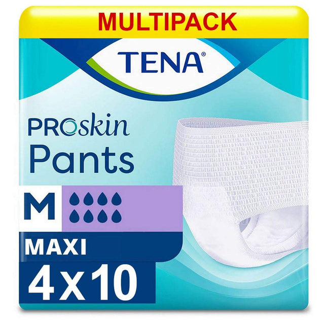 Tena Maxi autiņbiksītes, gurnu apkārtmēram: 80-110 cm, izmērs: M, 4 iepakojumi pa 10 katrā