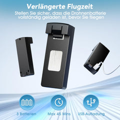 HYTOBP S165 MAX drons ar 2 kamerām 1080P pieaugušajiem, mini droni ar kameru bērniem/iesācējiem, drons ar 40 minūšu lidojuma laiku (3 baterijas), 5G WiFi FPV pārraide, pacelšanās/nosēšanās, nospiežot pogu