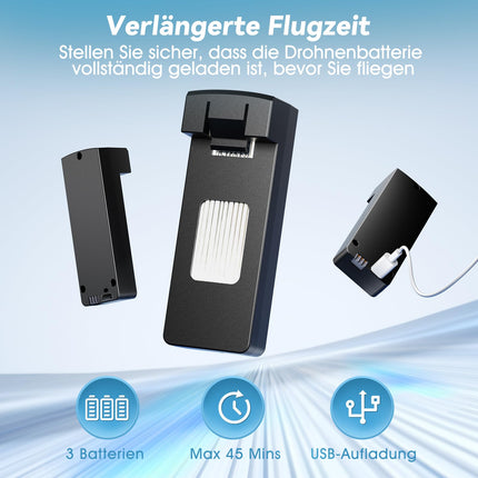 HYTOBP S165 MAX drons ar 2 kamerām 1080P pieaugušajiem, mini droni ar kameru bērniem/iesācējiem, drons ar 40 minūšu lidojuma laiku (3 baterijas), 5G WiFi FPV pārraide, pacelšanās/nosēšanās, nospiežot pogu