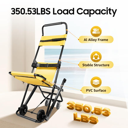 Manuāli paceļams kāpņu krēsls, krēsla pārnēsāšanas krēsls, instrumenti, celtspēja 159 kg, regulējams kāpšanas krēsls, salokāms transports, pārnēsājams medicīniskais transportēšanas krēsls ar regulējamiem galvas balstiem