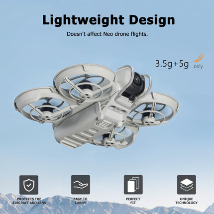 STARTRC 3-IN-1 DJI Neo aksesuāriem, Neo stabilizatora bufera aizsargs + stabilizatora pārsegs + nolaišanās iekārtas akumulatora aizsargs DJI Neo drona aizsardzībai