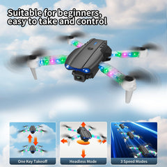 OBEST drons ar 1080P kameru un LED gaismām bērniem un pieaugušajiem, salokāms kvadrokopters ar WiFi pārraidi, vienas atslēgas pacelšanās/nosēšanās, 3D pagriezieni, 2 baterijas, drona rotaļlietu dāvanas zēniem un meitenēm