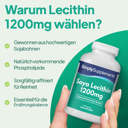 Lecitīna 1200 mg kapsulas | Augsti attīrīts sojas lecitīns | 240 kapsulas | GMP sertificēts un ražots Apvienotajā Karalistē | Dabiski atrodams organismā | Būtisks fosfolipīdu avots