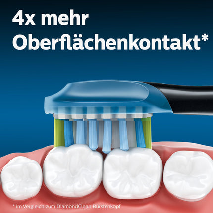 Philips Sonicare Original C3 Premium Plaque Defense standarta Sonic zobu birstes galviņas - 4 gab. iepakojumā, melnā krāsā (modelis HX9044/33)