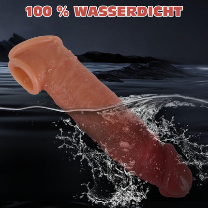 Warmfeel Penishülle Realistische Penismanschetten Sexspielzeug, 22cm Silikon Dildo Penis Sleeve Sex Spielzeug für die Männer und Paara, Penisverlängerung Penisvergrößerung Zeitverlängerung Sex Toys