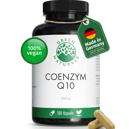 Koenzīms Q10 lielā devā – 250 mg vienā kapsulā – 180 vegānas kapsulas – 6 mēnešu krājumi – augstas kvalitātes Q10, kas iegūts fermentācijas ceļā – Green Naturals®