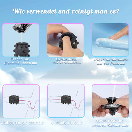 Penisring Vibrator Penishülle für Penis G-Punkt, Sex Spielzeug für die Paare Männer Frauen, 10 Vibrations Penis Ring Sleeve Cockring, Budoli Penismanschetten Sex Toys, Penisverlängerung Sexspielzeug