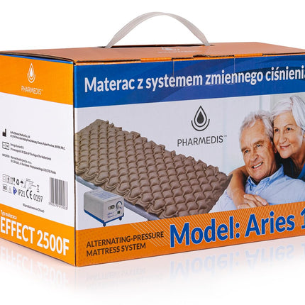 PHARMEDIS - Mainīga spiediena matracis uz aprūpes gultas ar matrača sūkni Aries - 200 x 90 cm izgulējumu matrači - pašpiepūšams gaisa matracis gulošiem pacientiem - pretizgulējumu matracis 90x200