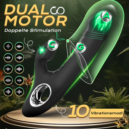 Dildo vibrators seksa rotaļlieta sievietēm, vibratoru komplekti sievietēm, klitora stimulators viņai, G punkta vibratori ar klitora stimulāciju un 10 vibrācijas režīmiem, seksa rotaļlietas pāriem, seksa rotaļlieta