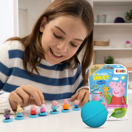 INKEE PĀRSTEIGUMS - Peppa Pig vannas bumbas bērniem ar pārsteiguma Peppa Pig rotaļlietām vannai - vannas piedeva bērniem