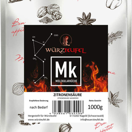 Smalka citronskābe, dabīgā citronskābe, dabīgā citronskābe. Maisiņš 1000 g. (1,0 kg)