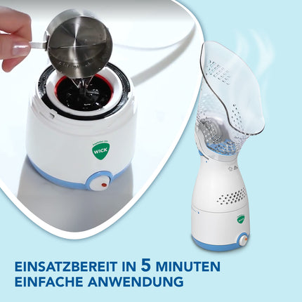 Wick Sinus inhalators – Regulējama tvaika kontrole – Automātiska izslēgšanās – Komplektā ēterisko eļļu spilventiņi – WH200