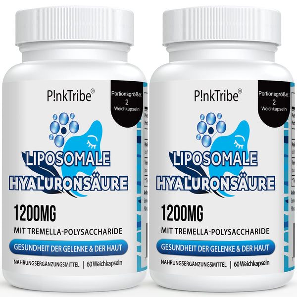 Liposomālās hialuronskābes kapsulas - augsta deva ar 1200 mg hialuronskābes, augstas molekulmasas hialuronskābe (500-700 kDa), bez piedevām, 60 kapsulas (2 iepakojumi)