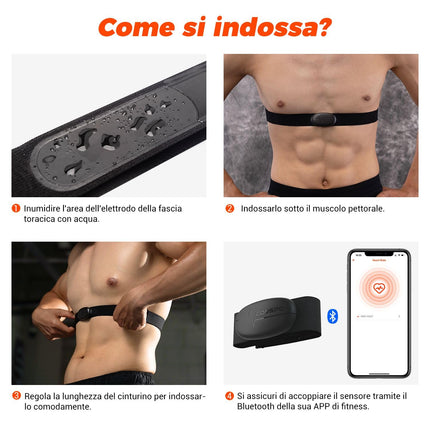 COOSPO H6M sirdsdarbības ātruma monitors ar krūšu siksnu, Bluetooth ANT+ savienojamība, sirdsdarbības ātruma sensors, EKG mērīšana, IP67 ūdensizturīgs, saderīgs ar Wahoo, Elite HRV, Rouvy, Adidas Run, Kinomap, Pulsoid