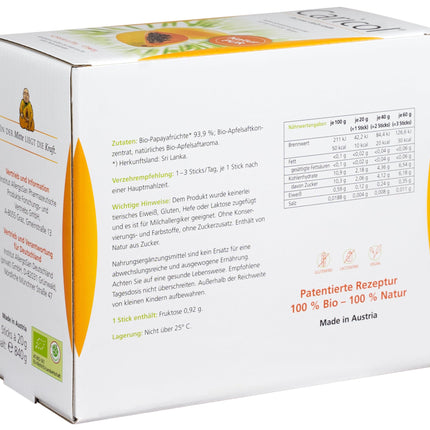 Karikols | 100% dabīgas sastāvdaļas bioloģiskā kvalitātē | Ar papaīnu | Viegli dozēt | 42 nūjiņas pa 20 g katra (840 g)