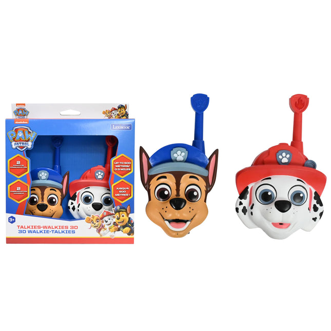 Lexibook, Paw Patrol, 3D Chase un Marshall rācijas, 500 m diapazons, 2 sakaru kanāli, jostas klipsis, sarkans/zils, TW18PA