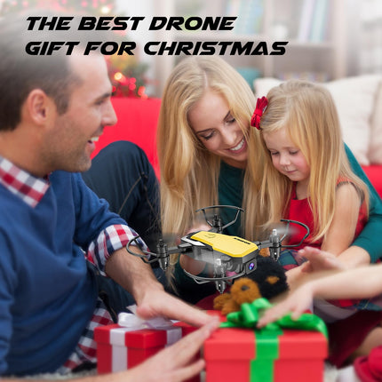 SIMREX X300C drons ar 720P HD kameru, RC kvadrokoptera salokāms drons, mini drons ar augstuma noturēšanu, 3D pagriezienu, bezgalvas režīmu, gravitācijas kontroli un 2 baterijām, dāvanas bērniem, pieaugušajiem, dzeltens