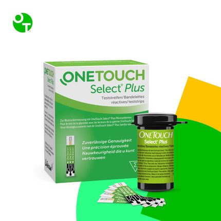 OneTouch Select® Plus asins glikozes testa strēmeles I 50 strēmeles I 1 iepakojums I asins glikozes mērīšanai diabēta (cukura slimības) gadījumā
