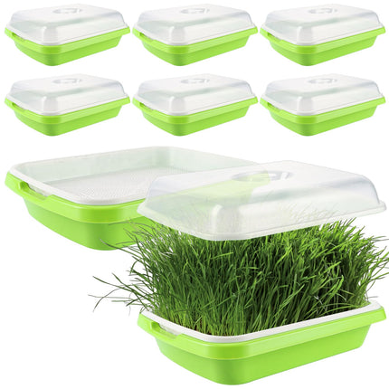 CYEER 8 dīgšanas paplāšu iepakojums, 34x25x11 cm kressalātu sēklu paplātes, mikrozaļumu sēklu paplātes, dīgšanas paplāte, dīgšanas komplekts mung pupiņu, lucernas, kviešu dīgstu audzēšanai