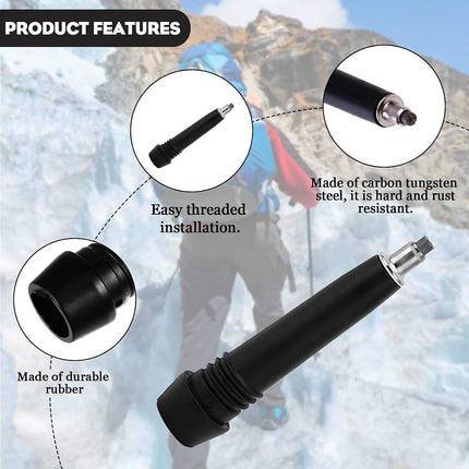 KHDULQ 4 gabalu pārgājienu nūjas uzgaļa gumijas buferis, nūjošanas nūjas gumijas buferis, oglekļa šķiedras alpīnisma nūjas uzgaļa uzgaļa rezerves uzgalis, pārgājieniem, pārgājieniem, asfalta, grants kalnos