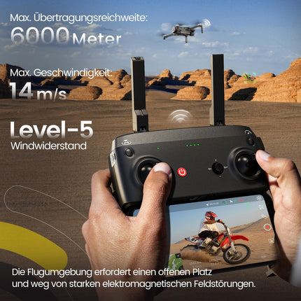 Holy Stone HS900 GPS drons ar 4K kameru pieaugušajiem, 3 asu bezkontaktu stabilizators, 48MP fotoattēli, 6 km pārraide, 30 minūšu lidojuma laiks, vizuālā izsekošana, QuickShots, kameras drons iesācējiem, svars zem 249 g C0