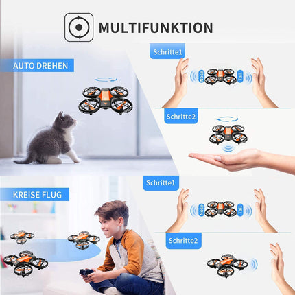 4DRC mini drons ar 720P HD kameru bērniem, FPV 2.4G WiFi, uzlabots propellera aizsargs, 3D apgriešana, cīņas režīms, gravitācijas indukcija, augstuma noturēšana, bezgalvas režīms, pacelšanās/nosēšanās ar vienu taustiņu.