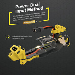 Speedybee Mario 5 O4 DC uzlabots 5 collu FPV drona rāmis – 226 mm garenbāze, viegls dizains, CNC alumīnija galva, saderīgs ar DJI O4 PRO/O3 gaisa ierīci un analogo VTX, ideāli piemērots kino un frīstaila filmēšanai.