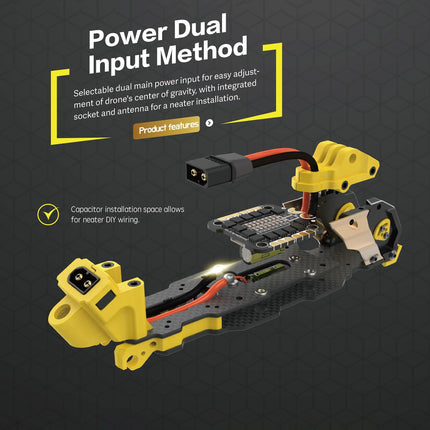 Speedybee Mario 5 O4 DC uzlabots 5 collu FPV drona rāmis – 226 mm garenbāze, viegls dizains, CNC alumīnija galva, saderīgs ar DJI O4 PRO/O3 gaisa ierīci un analogo VTX, ideāli piemērots kino un frīstaila filmēšanai.