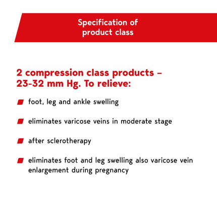 Lauma Medical® kompresijas zeķes sievietēm ar silikona mežģīņu joslu, 2. klase, slēgts purngals, zeķes līdz augšstilbiem, varikozas vēnas, bieža kāju pietūkums.