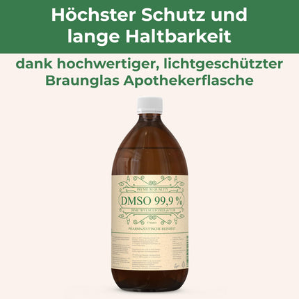 DMSO 500 ml 99,9% farmaceitiskā kvalitāte un tīrība - DMSO dimetilsulfoksīds pH. EUR neatšķaidīts gaismas aizsargātā brūnā stikla aptiekas pudelē - DMSO 99,9% 500 ml