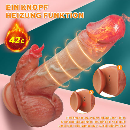 Reālistiski vibratori dildo sievietēm, anālā dildo vibrācija ar 10 vibrācijām, 7 mēles laizīšanas, 7 grūdienu darbības, seksa rotaļlieta sievietēm ar sildīšanu, dildo dzimumlocekļa vibrators dzimumlocekļa G punktam