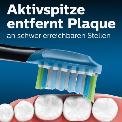 Philips Sonicare Original C3 Premium Plaque Defense standarta Sonic zobu birstes galviņas - 4 gab. iepakojumā, melnā krāsā (modelis HX9044/33)