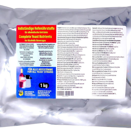 Pilnvērtīgas rauga barības vielas spirta fermentācijai, 1 kg iepakojumā