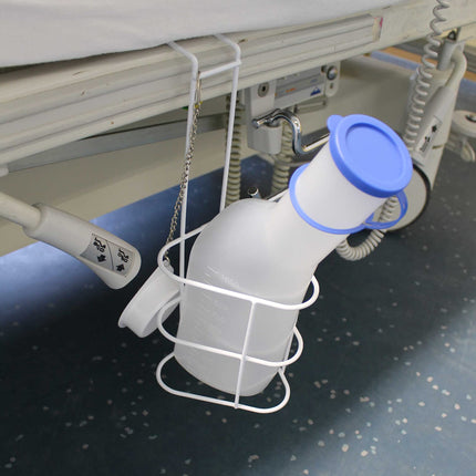 Medi-Inn urīna pudelīte PP 1000 ml vīriešiem, pienaina | ar gultas turētāju