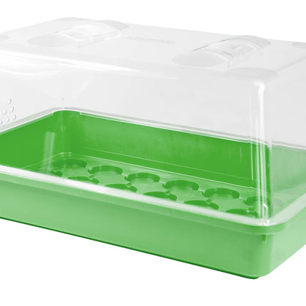 mgc24 iekštelpu siltumnīcas audzēšanas komplekts — audzēšanas paplāte ar vāku un ventilāciju — pilns komplekts ar 24 kūdras podiem + 2,5 l podu augsnes