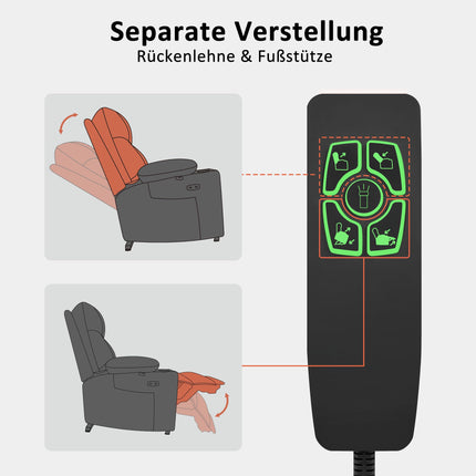 M MCombo TV krēsls ar elektrisko piecelšanās palīglīdzekli, 2 motori, atsevišķi regulējama atzveltne un kāju balsts, atgāžams krēsls ar elektrisko atgāžamības funkciju 7501 (mikrošķiedras audums, tumši pelēks)