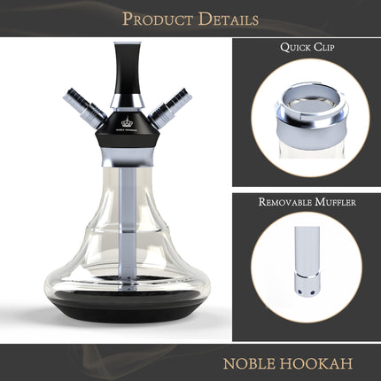 NOBLE HOOKAH ūdenspīpes komplekts Maza ūdenspīpe Mini ūdenspīpe ar augstas kvalitātes aksesuāriem - ar rokām pūsta pudele 2 šļūtenes