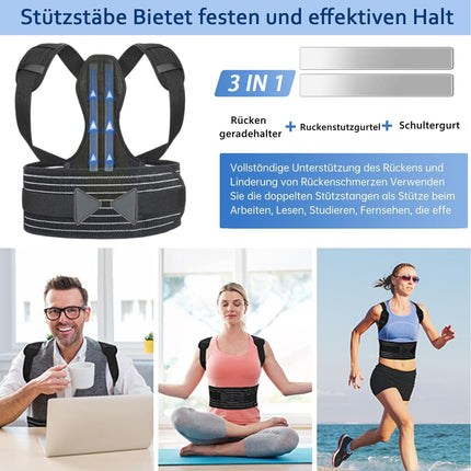 Muguras taisnotājs, muguras atbalsta josta stājas korekcijai sievietēm un vīriešiem, stājas korekcijas josta, muguras stājas korektors, regulējama stājas trenažiera muguras josta plecu un kakla atbalstam (36'-47')