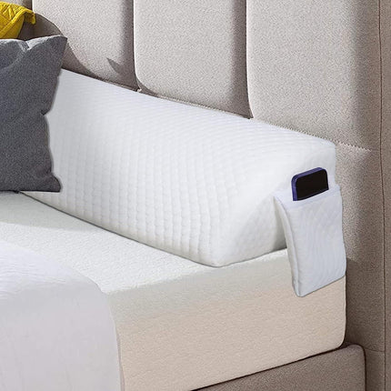 TANYOO gultas spraugu aizpildītājs, garš ķīļveida spilvens ar sānu kabatām, saliekams gultas ķīļveida galvgalis, matrača ķīlis, lasīšanas spilvens vietai starp matraci un galvgali, Queen izmērs (60x8x6 collas)