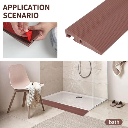 Durvju sliekšņa rampa, 90 x 7,5 x 1 CM / 1,5 CM / 2 CM ratiņkrēslu rampa PVC sliekšņa rampa, durvju sliekšņa rampas ratiņkrēsliem, rullīšiem vai e-skrejriteņiem (brūna, 1 CM)