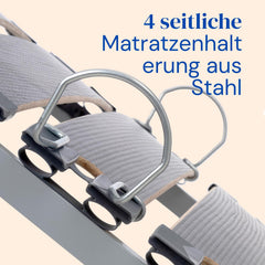 Geriafy - Elektriski regulējams redeļu rāmis Home Silver | 90x200 cm | Pastiprināts un kompakts | Vadu tālvadības pults