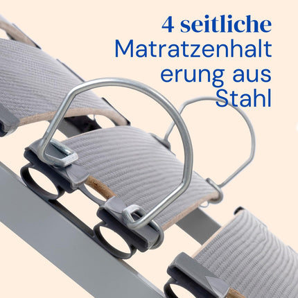 Geriafy - Elektriski regulējams redeļu rāmis Home Silver | 90x200 cm | Pastiprināts un kompakts | Vadu tālvadības pults