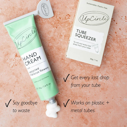 UpCircle tūbiņu spiede - bez plastmasas + metāls. Lielisks veids, kā iegūt katru pēdējo pilienu - ilgtspējīgi vannas istabas aksesuāri