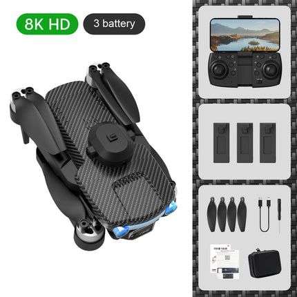 Drons ar 8K kameru XT204 divkāršu 2.4G bezkontaktu žestu fotografēšanu, 6 asu žiroskopu, optisko plūsmas pozicionēšanu, 360° šķēršļu noteikšanu, salokāmu dāvanu pieaugušajiem un bērniem, 3 baterijas