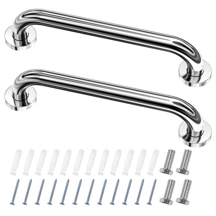 Fousenuk 2 satvērēju stieņu iepakojums senioriem, nerūsējošā tērauda 30 cm dušas vannas rokturis, vannas rokturis, vannas vannas satvērēja stienis dušas rokturi stiprināšanai pie sienas tualetes vannas istabā neslīdošs, drošības rokturis