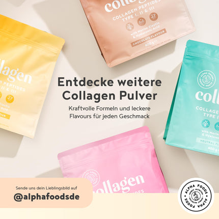 Kolagēna pulveris [2x 400g] | Augstākās kvalitātes kolagēna hidrolizāts | 1., 2. un 3. tipa peptīdi | Augstas devas kolagēna pulveris ar hialuronskābi un elastīnu | Bezgaršīgs | Ražots Vācijā | Alfa pārtikas produkti