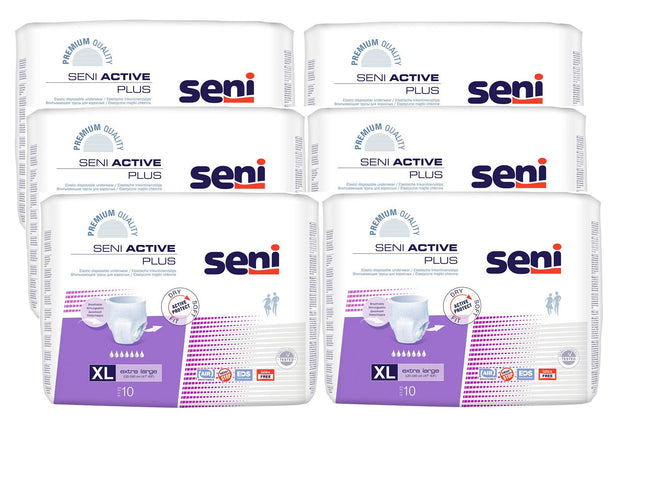 Seni Box Active Plus izmēra XL iepakojums (6 x 10 gab.)